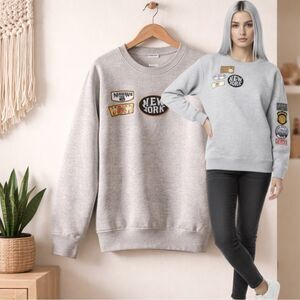 🛍️ SOCIAL SCENE Gray peacemaker, fire police depatmnt LA patches sweatshirt XLG